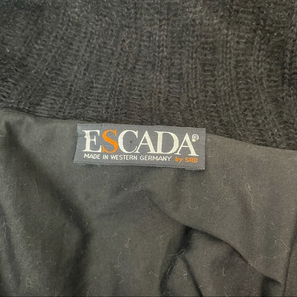 ESCADA Women's Black Geometric Print Knit Wool/Alpaca Oversized Cardigan Size 38 - Picture 11 of 15